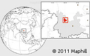 Blank Location Map of Yongsheng, highlighted parent region
