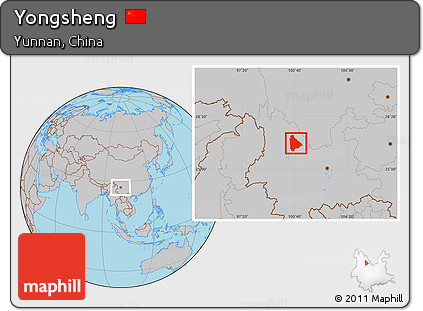 Gray Location Map of Yongsheng