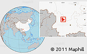 Gray Location Map of Yongsheng, highlighted country