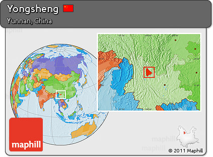 Political Location Map of Yongsheng