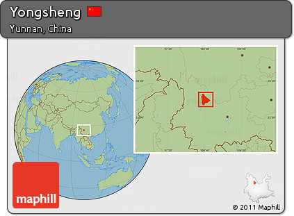 Savanna Style Location Map of Yongsheng