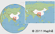 Savanna Style Location Map of Yongsheng, highlighted country, highlighted parent region, within the entire country