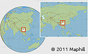 Savanna Style Location Map of Yongsheng, highlighted parent region, within the entire country