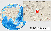 Shaded Relief Location Map of Yongsheng