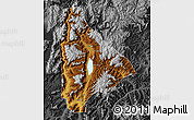 Physical Map of Yongsheng, darken, desaturated