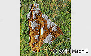 Physical Map of Yongsheng, satellite outside