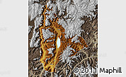Physical Map of Yongsheng, semi-desaturated