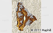 Physical Map of Yongsheng, shaded relief outside