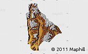 Physical Map of Yongsheng, single color outside