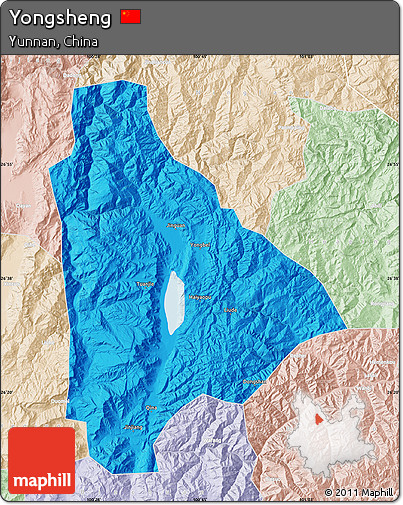 Political Map of Yongsheng, lighten