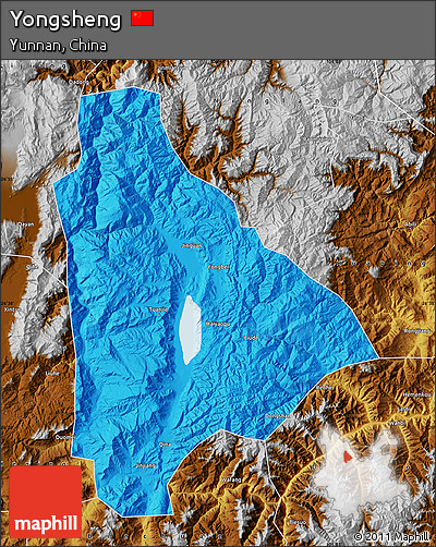 Political Map of Yongsheng, physical outside