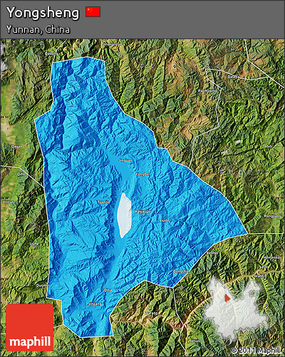 Political Map of Yongsheng, satellite outside