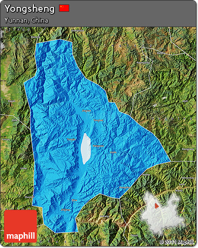 Political Map of Yongsheng, satellite outside