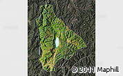 Satellite Map of Yongsheng, darken, semi-desaturated