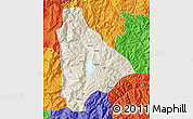 Shaded Relief Map of Yongsheng, political outside