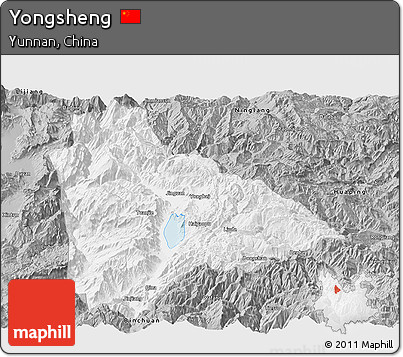 Gray Panoramic Map of Yongsheng