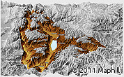 Physical Panoramic Map of Yongsheng, lighten, desaturated