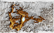 Physical Panoramic Map of Yongsheng, lighten, semi-desaturated