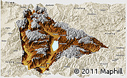 Physical Panoramic Map of Yongsheng, shaded relief outside