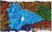 Political Panoramic Map of Yongsheng, darken