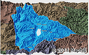 Political Panoramic Map of Yongsheng, darken, semi-desaturated