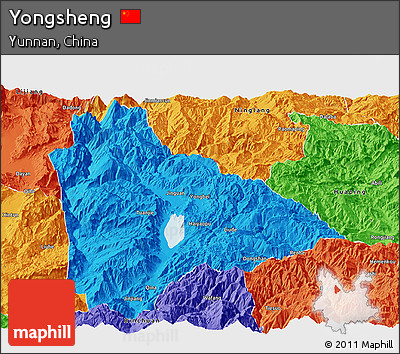 Political Panoramic Map of Yongsheng