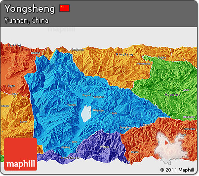 Political Panoramic Map of Yongsheng