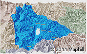 Political Panoramic Map of Yongsheng, lighten, semi-desaturated