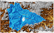 Political Panoramic Map of Yongsheng, physical outside