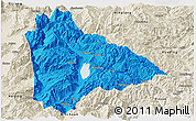 Political Panoramic Map of Yongsheng, shaded relief outside