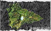 Satellite Panoramic Map of Yongsheng, darken, desaturated
