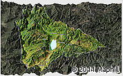 Satellite Panoramic Map of Yongsheng, darken, semi-desaturated