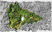 Satellite Panoramic Map of Yongsheng, lighten, desaturated