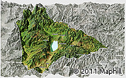 Satellite Panoramic Map of Yongsheng, lighten, semi-desaturated