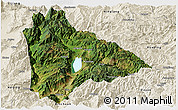 Satellite Panoramic Map of Yongsheng, shaded relief outside