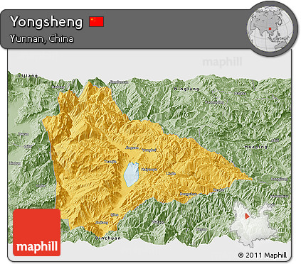 Savanna Style Panoramic Map of Yongsheng