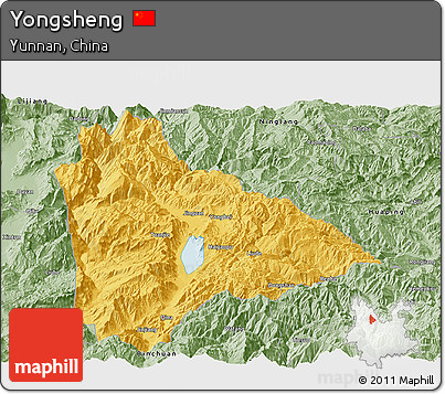 Savanna Style Panoramic Map of Yongsheng