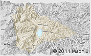 Shaded Relief Panoramic Map of Yongsheng, desaturated