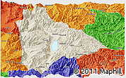 Shaded Relief Panoramic Map of Yongsheng, political outside