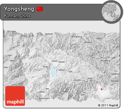 Silver Style Panoramic Map of Yongsheng