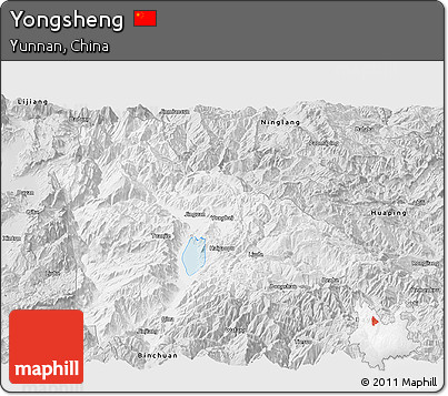 Silver Style Panoramic Map of Yongsheng