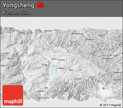 Silver Style Panoramic Map of Yongsheng