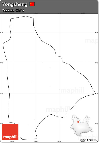 Blank Simple Map of Yongsheng, cropped outside, no labels