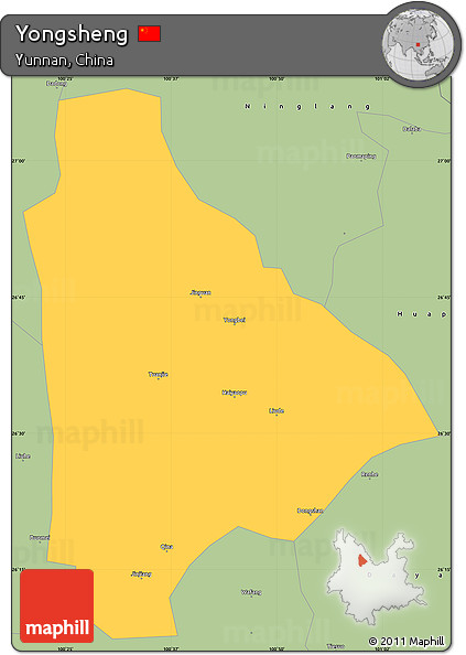 Savanna Style Simple Map of Yongsheng