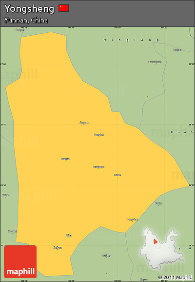 Savanna Style Simple Map of Yongsheng