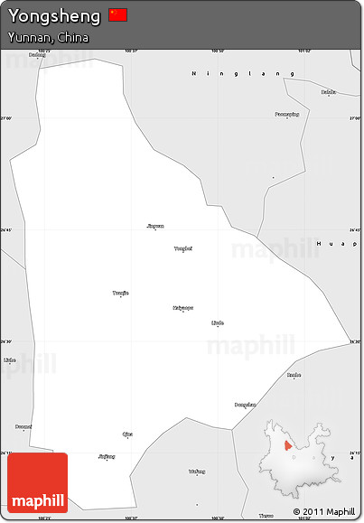 Silver Style Simple Map of Yongsheng