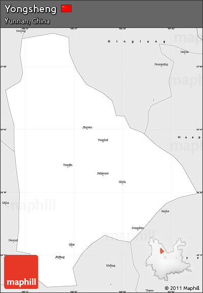 Silver Style Simple Map of Yongsheng