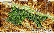 Satellite 3D Map of Yuanyang, physical outside