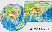 Physical Location Map of Yuanyang, within the entire country