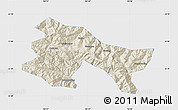 Shaded Relief Map of Yuanyang, single color outside